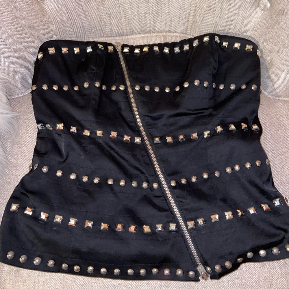 Black studded corset top